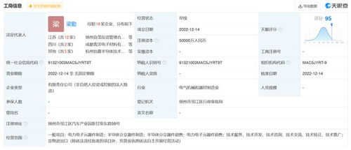 扬杰科技成立杰冠微电子公司,注册资本5亿元